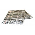Lambswool Scarf - Womens & Mens - Grey & Fawn Checked Plaid